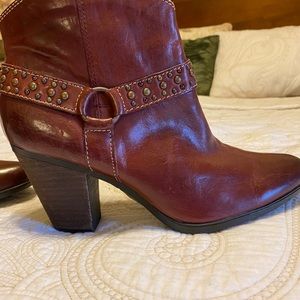 Sofft Red Leather Booties.